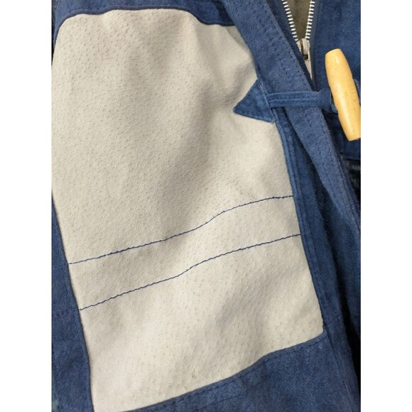 BB DAKOTA Leather Jacket RARE, Blue, White patchwork, southwest, fleece lined, L - Picture 10 of 10